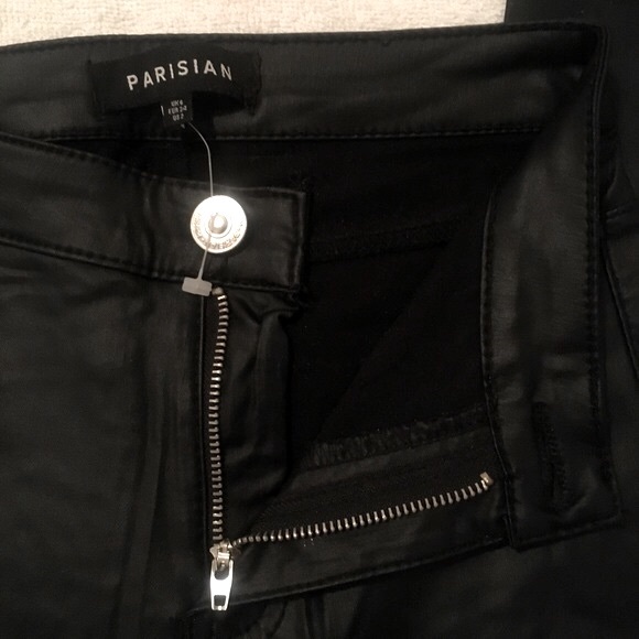 NWOT Black Faux Leather High Waisted Skinny Pants - Picture 4 of 15